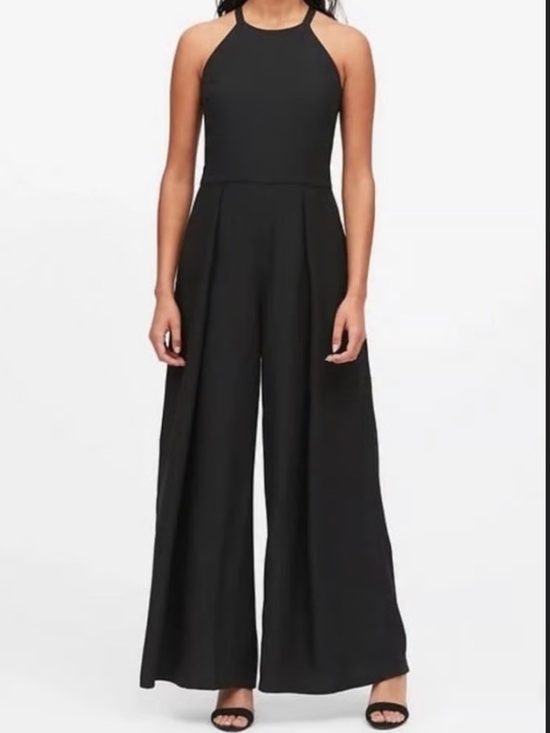 Banana Republic Pants - Banana Republic Black Halter-Waist Wide Leg Jumpsuit